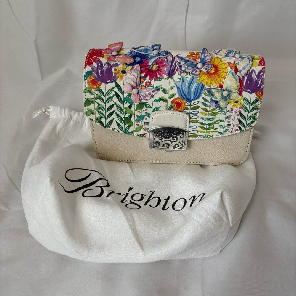 NWOT White Brighton Colorful Floral Crossbody Purse
